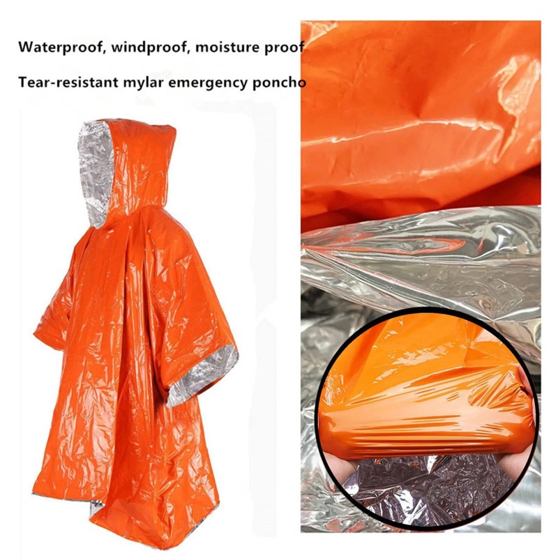 Portable Emergency Poncho 4‑Pi - огляд і ціна Survival Blanket Reflective