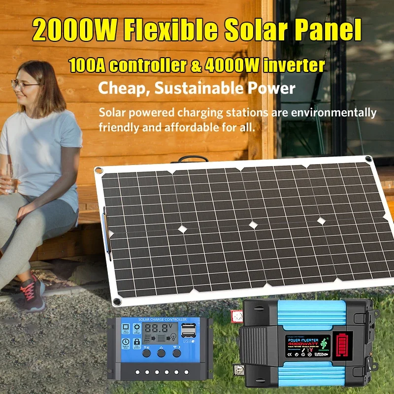4000W Solar Panel Kit 12V To 1 - огляд і ціна Solar Emergency Charger